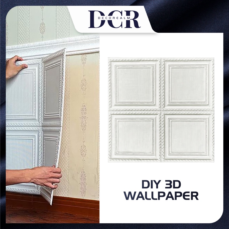 DCR [70X70CM] TEBAL VINTAGE DIY 3D Wallpaper PE Foam Sticker Waterproof