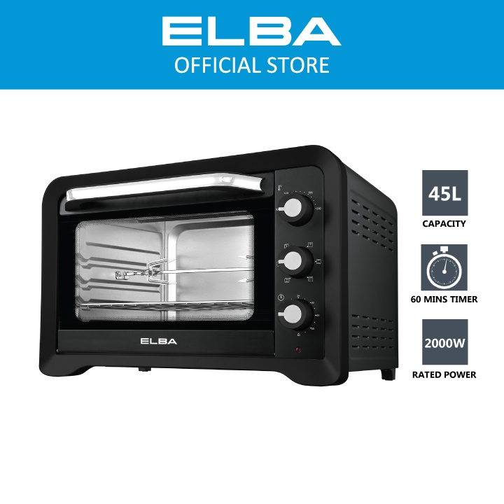ELBA 45L Electric Oven EEOG4529(BK) 6 Heating Selections, Rotisserie & Convention Function