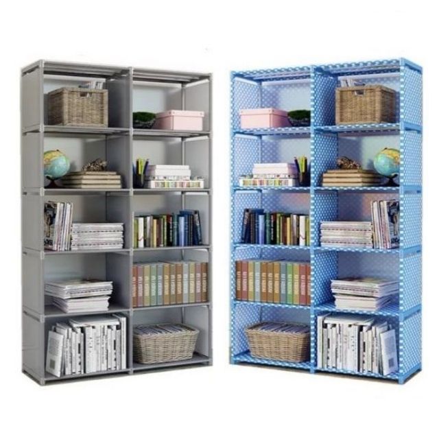 6 TIER 10 COLUMN BOOK SHELF / RAK BAJU / RAK BUKU Shopee Malaysia
