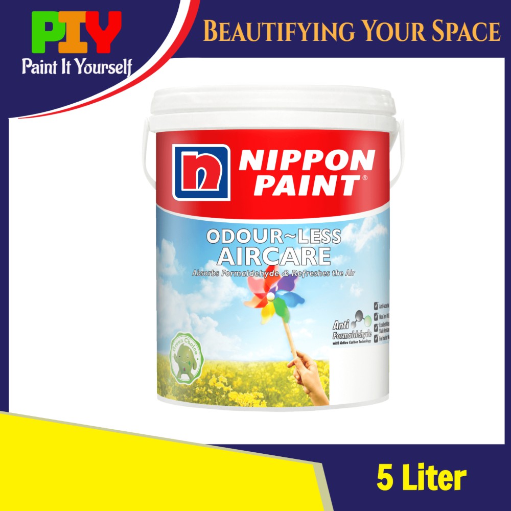 Nippon Paint Odourless Air Care AirCare Interior Wall Paint / Cat Dalam Dinding Rumah 5L 5
