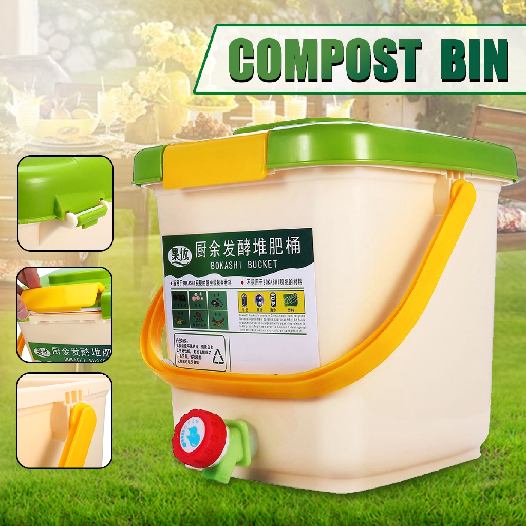 12L Compost Bin Recycle Composter Aerated Compost Bin PP Organic