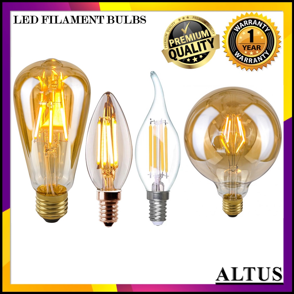 LED Edison Bulb ST64 G95 C35 LED Bulb E27 E14 LED Candle Bulb Filament