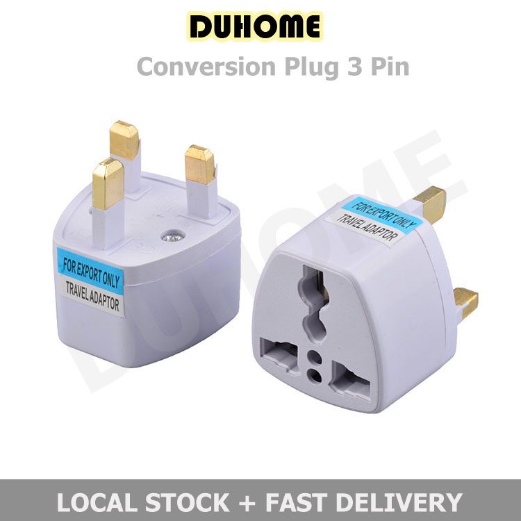DUHOME MALAYSIA 3 Pin Conversion Plug Universal to Malaysia 3 Pin