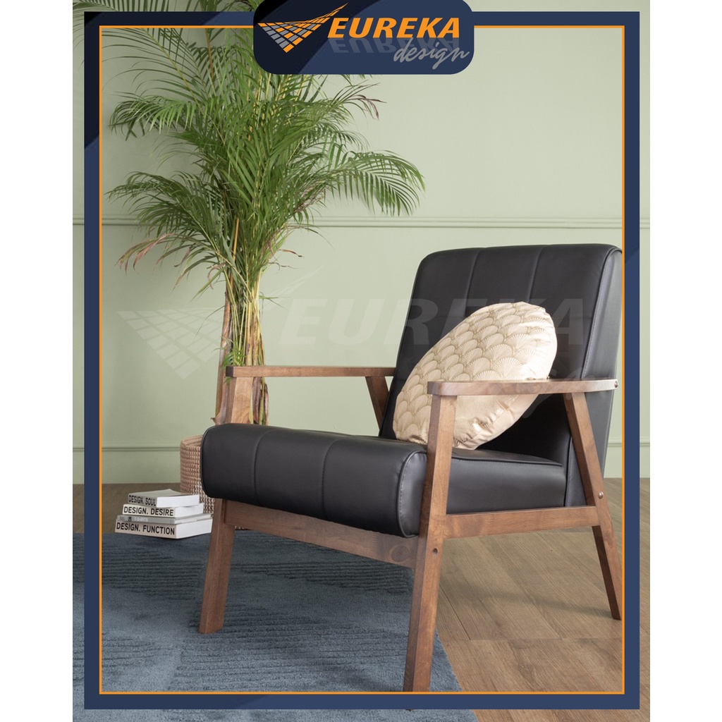 EUREKA DIY 1 Seater Sofa Set Couch Living Modern Minimal Wood Fabric