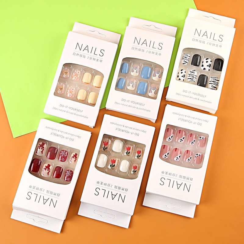 NAILS 2022 Insta Fake Nails TikTok Viral Manicure Nail Patch Short