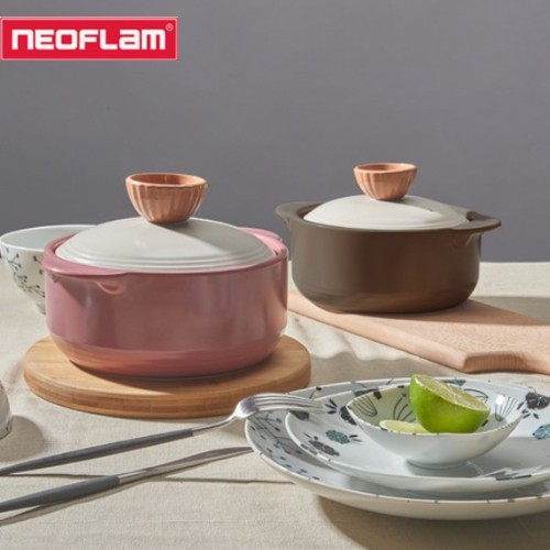 Neoflam an earthen pot Valley Rose Brown / Pink. Korean pot, Korean