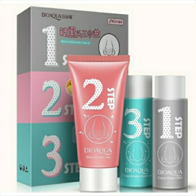 Blackhead remover kit 3steps (Bioaqua) Shopee Malaysia