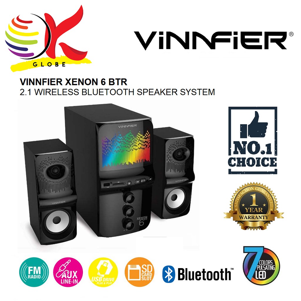 VINNFIER XENON 6 BTR 2.1 WIRELESS BLUETOOTH SPEAKER SYSTEM WITH EXTRA