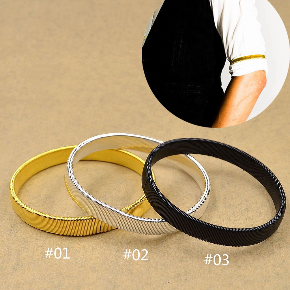 Mens Shirt Sleeve Holders Arm Bands Garter Elastic Gold Silver Black Fashion 1x Shopee Malaysia