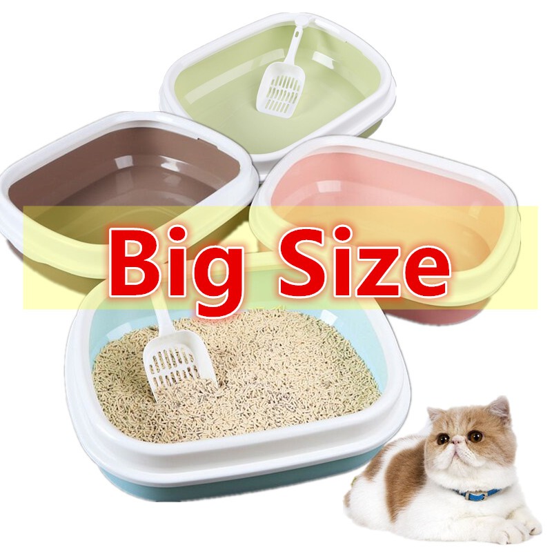READY STOCK Premium 46CM Cat Litter Box With FREE SCOOP Bekas Pasir