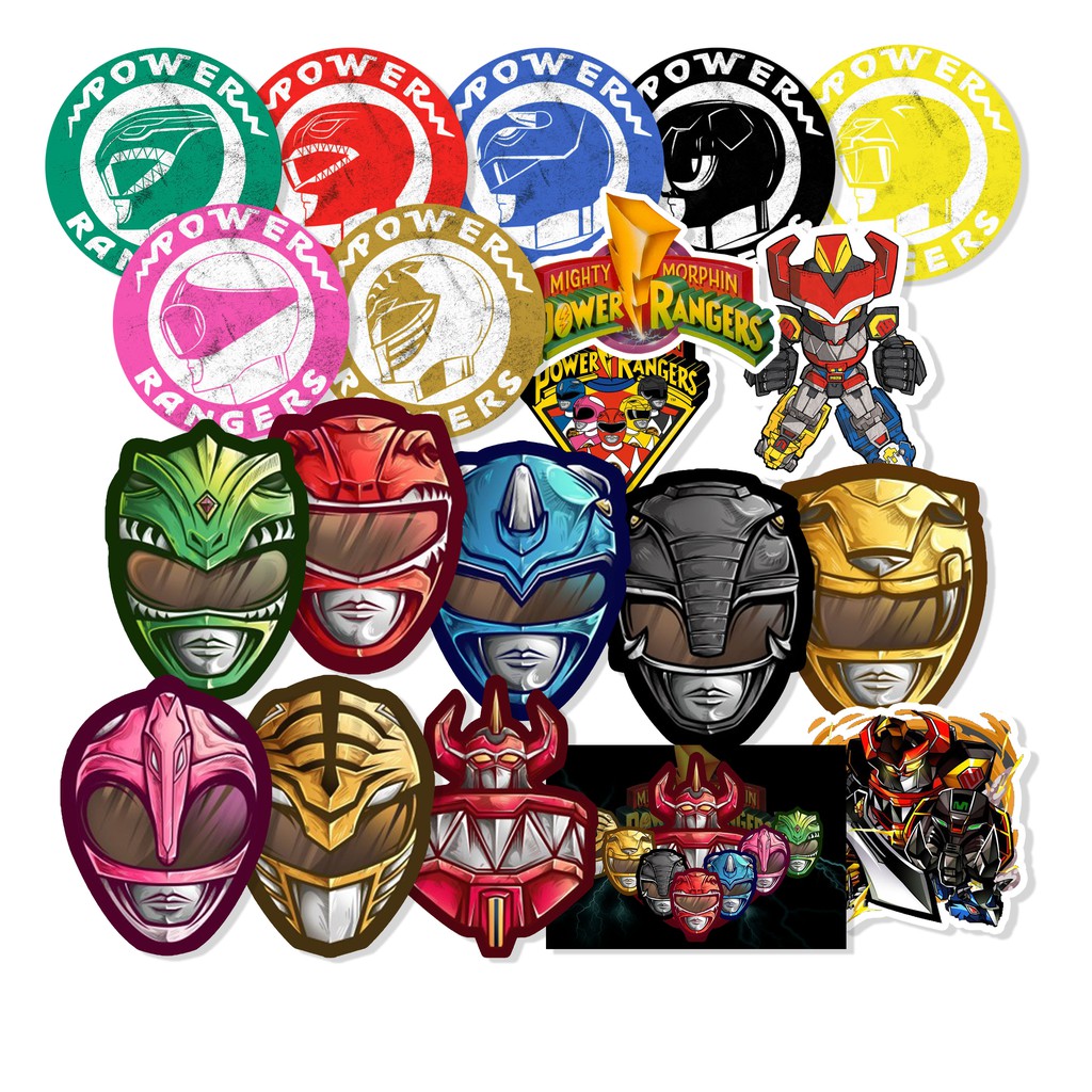 Sticker Cartoon (7) Mighty Morphin Power Rangers Shopee Malaysia