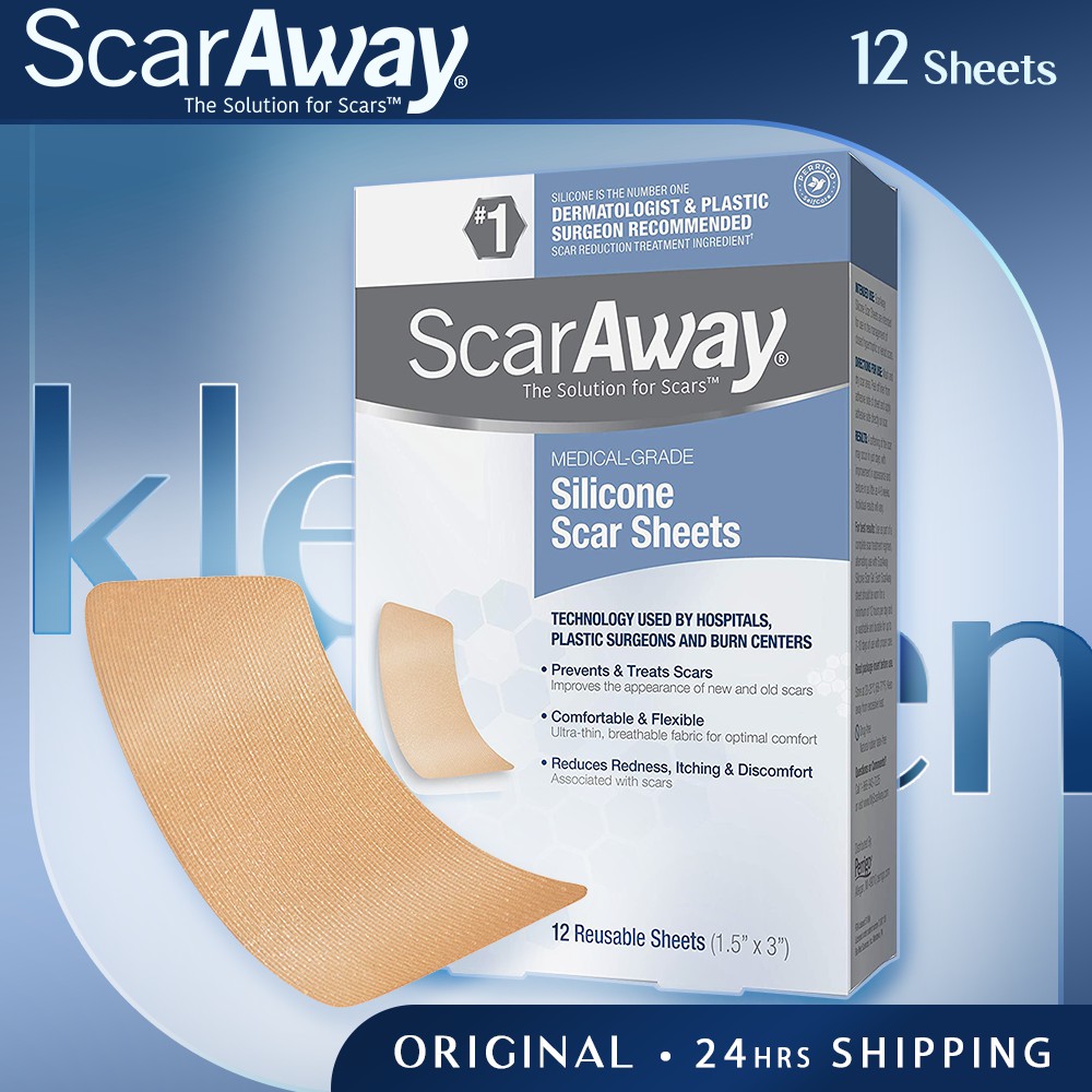 8 sheets/12 Sheets ScarAway Advanced Skincare Silicone Scar Sheets for