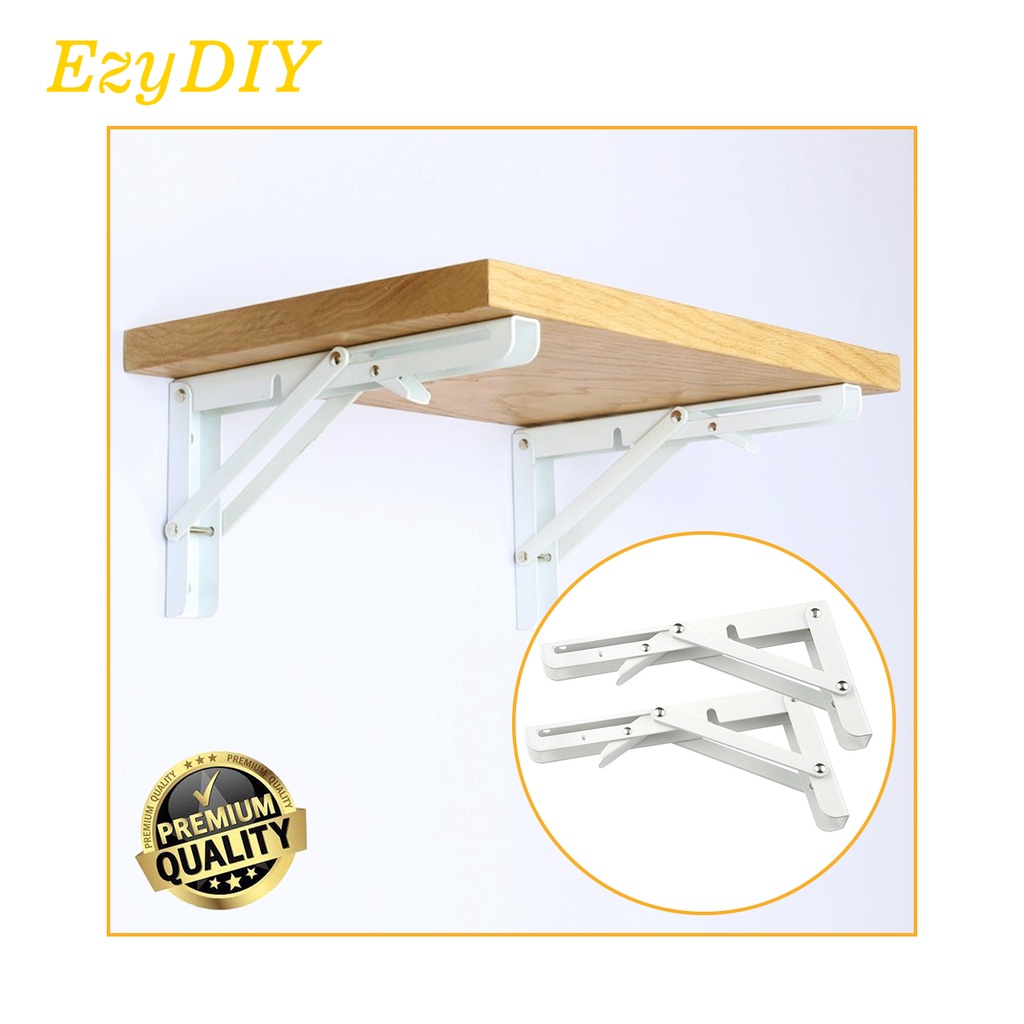 Foldable L Bracket Wall Mount Shelf Bracket Rack Floating Wall Shelf