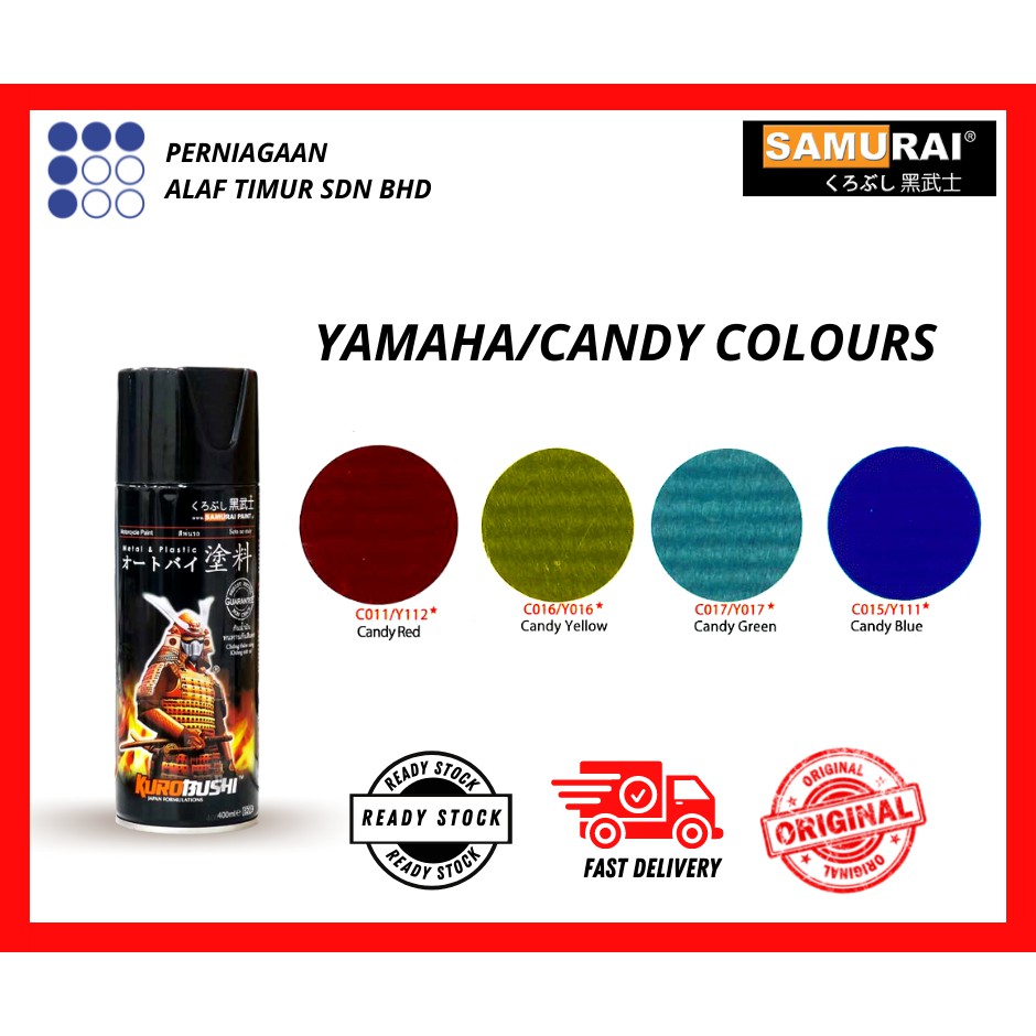SAMURAI CANDY COLOR SPRAY PAINT(400ML)(READYSTOCK) Shopee Malaysia