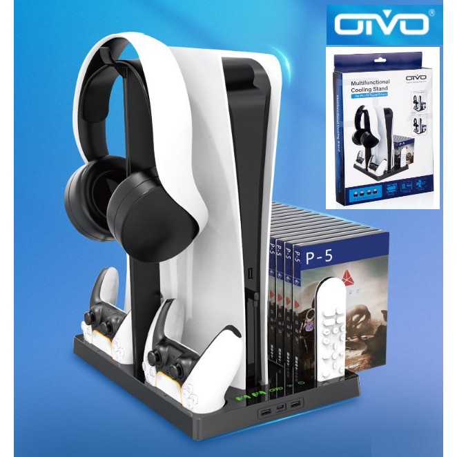 PS5 OIVO Multi-functional Cooling Vertical Stand Charging Dock | Shopee