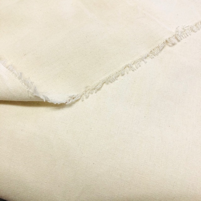 Plain natural white thin cotton canvas fabric/ kain diy cloth Shopee