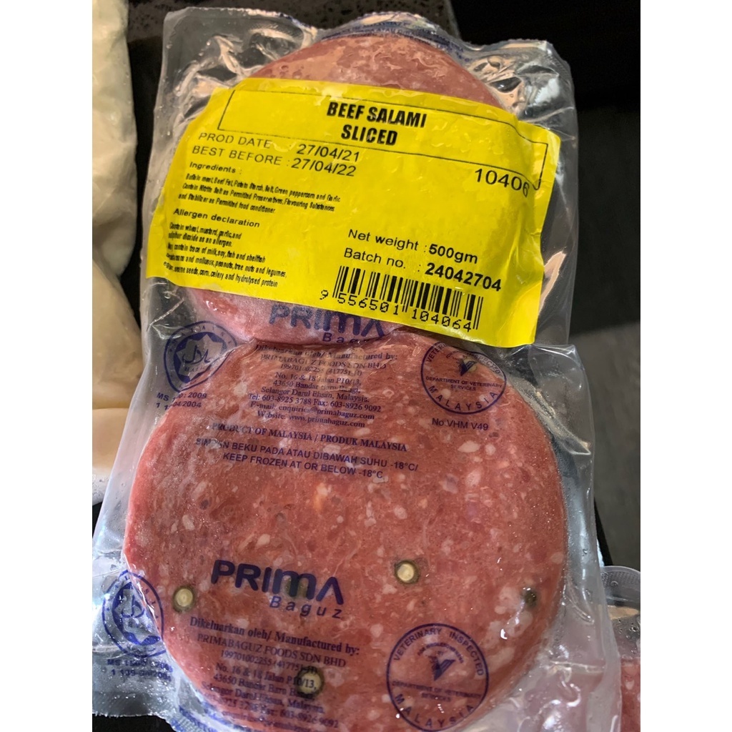 PrimaBaguz Beef Salami Sliced 500gm Shopee Malaysia