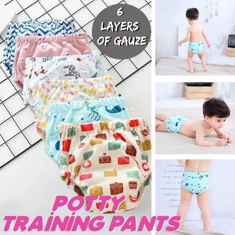 Baby Toddler 6 Layers Kids Training Pants Cloth Diaper Potty Learning Pant Underwear Toilet Pant