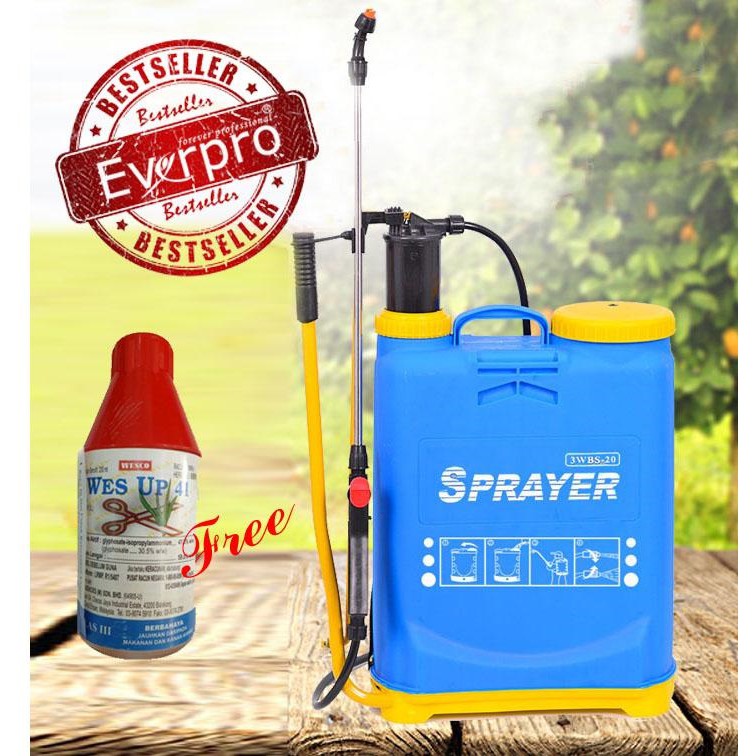 Sprayer 16L Knapsack Manual Power Sprayer Free Herbicide Racun Rumpai