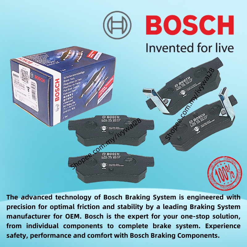 BOSCH Rear Brake Pad Honda City GM2 TMO SEL IDSI & IVTEC JAZZ SAA GD3