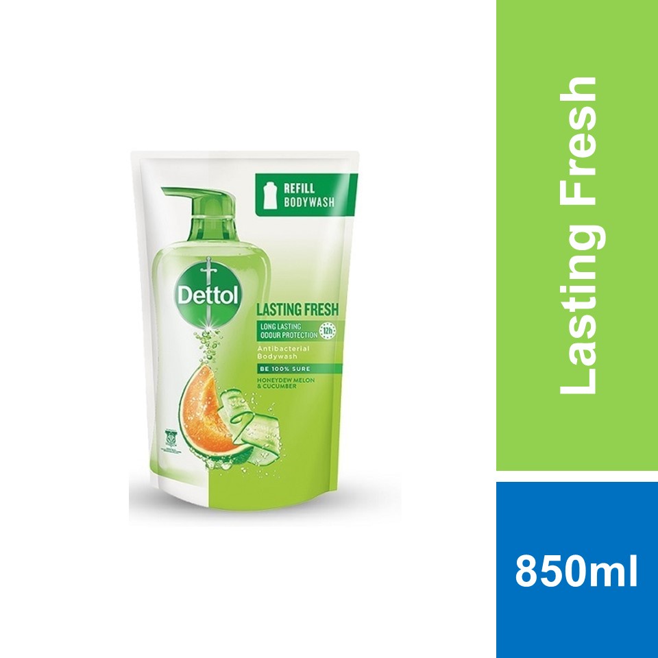 Dettol Shower Gel Lasting Fresh Refill Pouch 850ml Shopee Malaysia