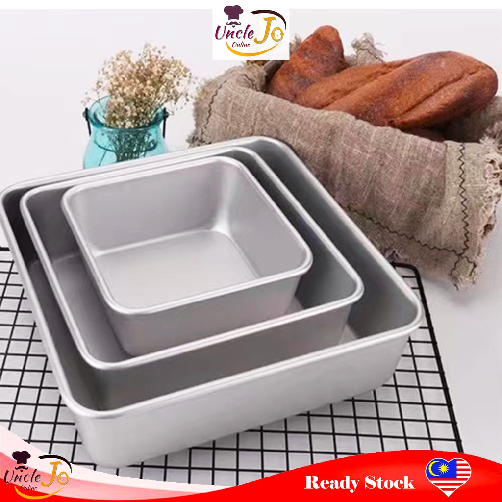 Aluminium Deep Square Cake Mould (Deep 64mm82mm) 6/7/8/9/10 Inch