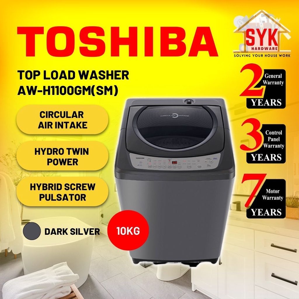 SYK Toshiba AWH1100GM(SM) Top Load Auto Washer Washing Machine 10Kg