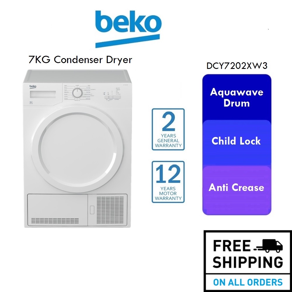 Beko Dryer Machine 7KG Clothes Dryer Condenser Type Mesin Dryer Mesin