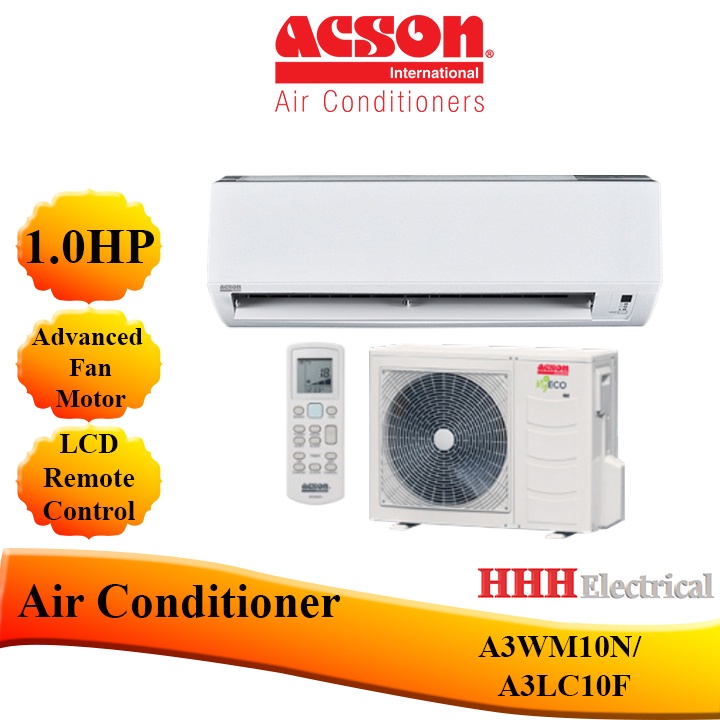 ACSON 1.0 HP NonInverter Air Conditioner A3WM10N/A3LC10F R32 AVO