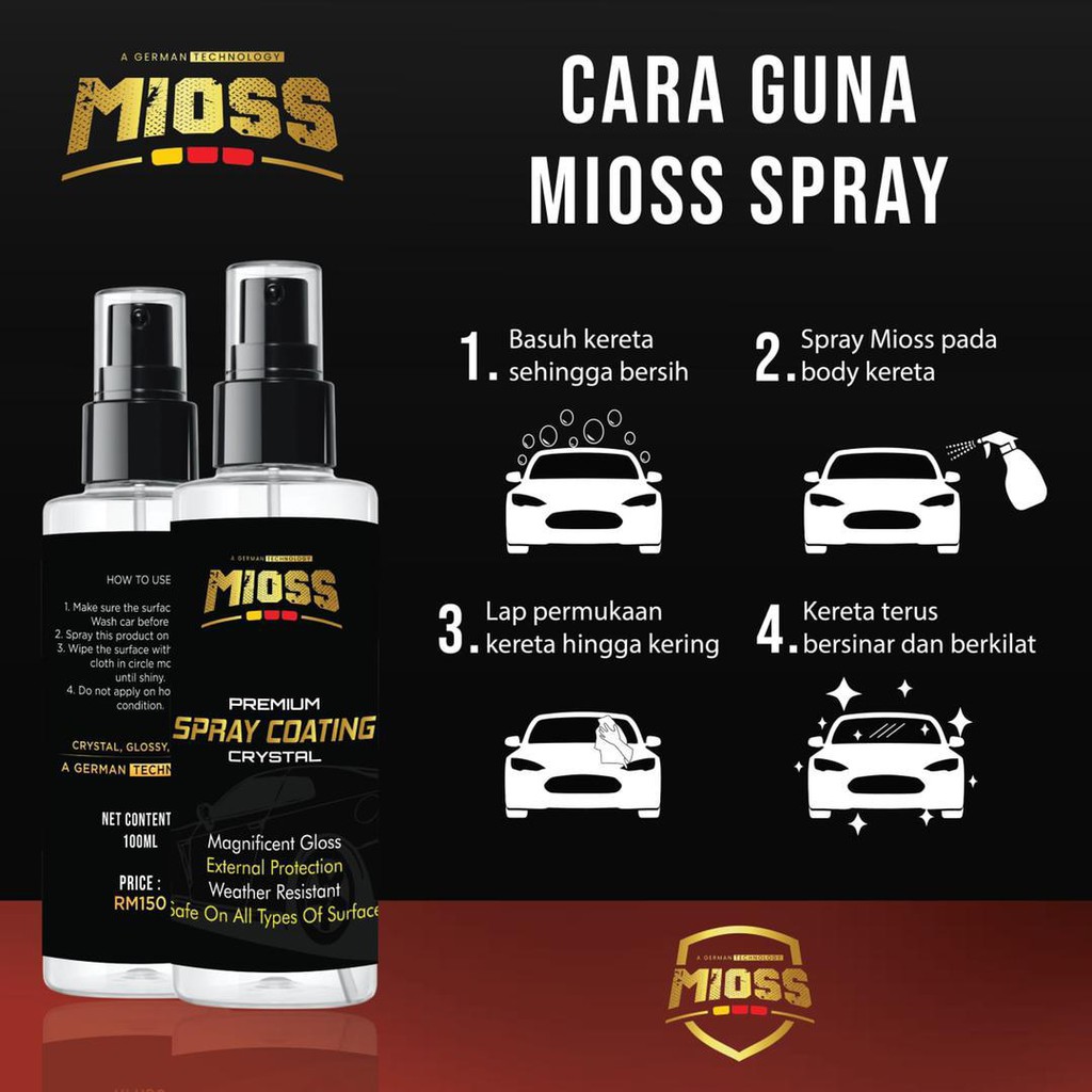 Mioss Coating Original Hq Coating Pengilat Kereta Car Wax Polish