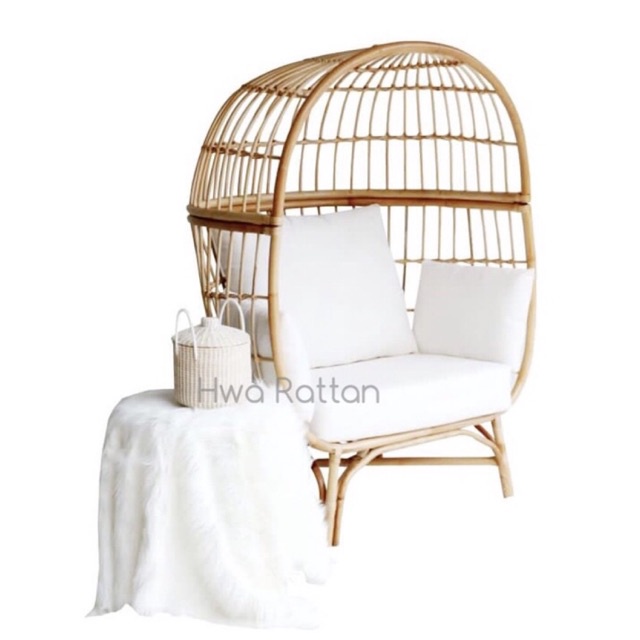 Big size bird nest chair igloo cage rattan chair lounge hotel resort