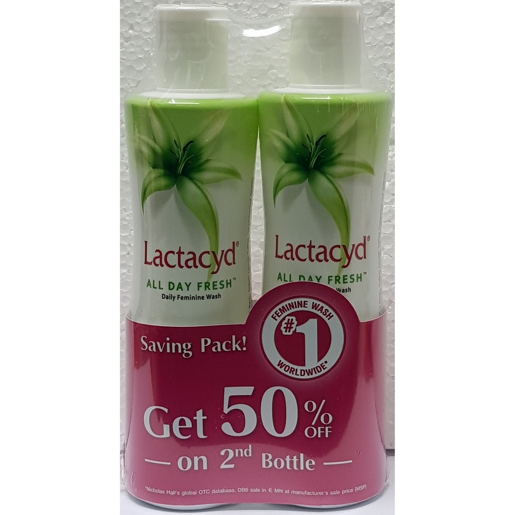 Lactacyd All Day Fresh Daily Feminine Wash (250ml / 250ml x 2) [Exp 04