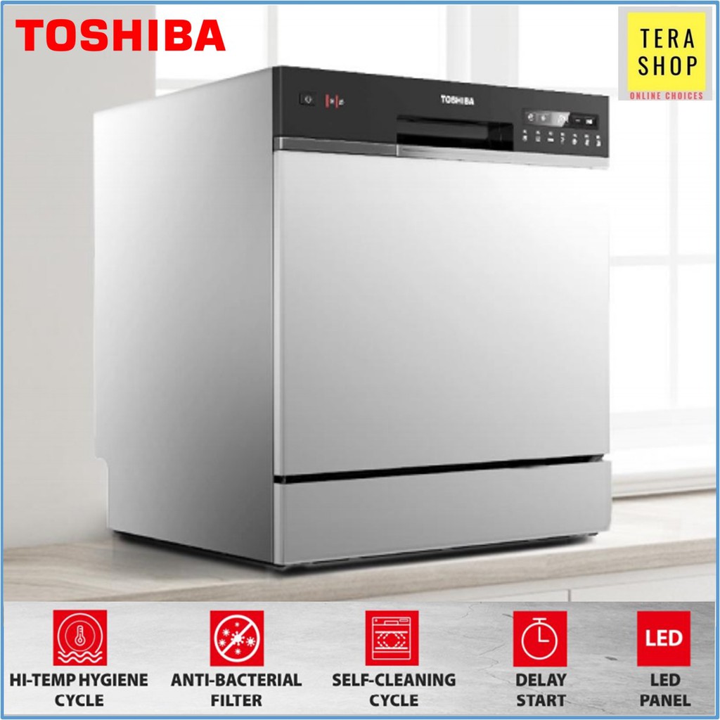 【FREE SHIPPING】Toshiba DWS22AMY / 08T1 Table Top Dishwasher Mesin Cuci