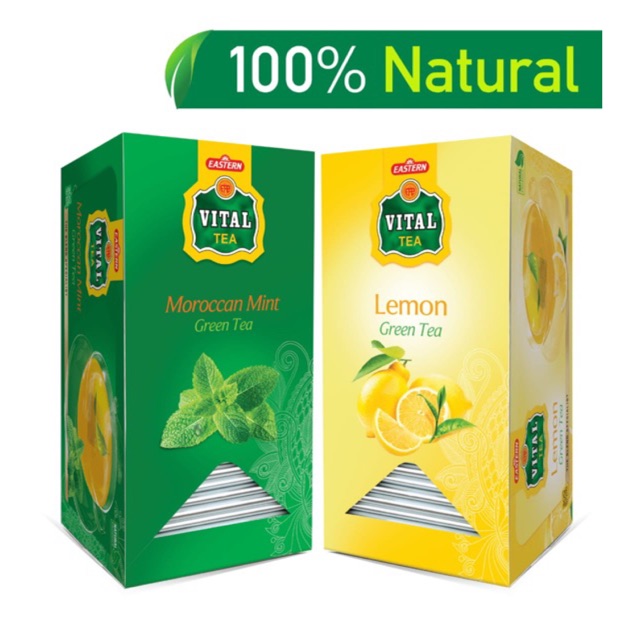 Vital Tea Moroccan Mint & Lemon Green Tea 25 Bags (50g) Shopee Malaysia