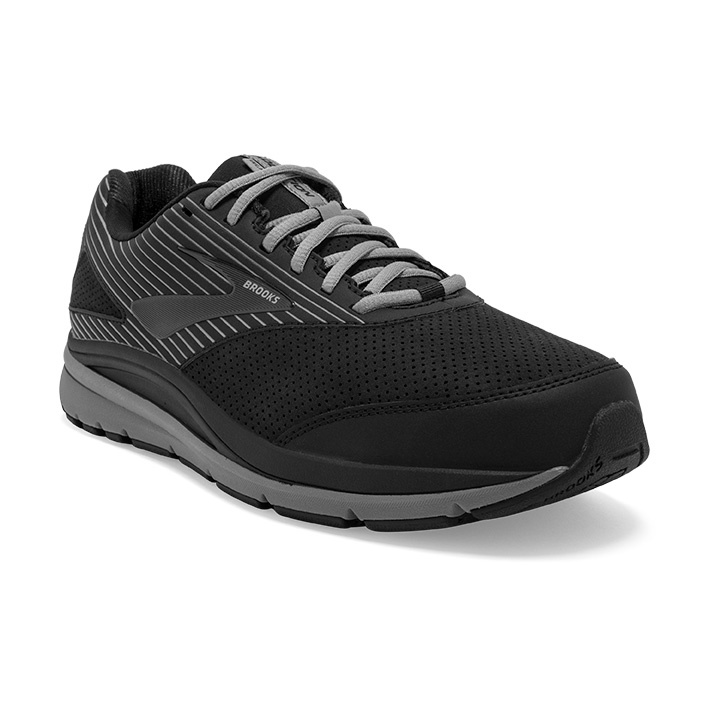 BROOKS WALKING MEN'S ADDICTION WALKER SUEDE MEN'S GREY/BLACK WIDE 2E