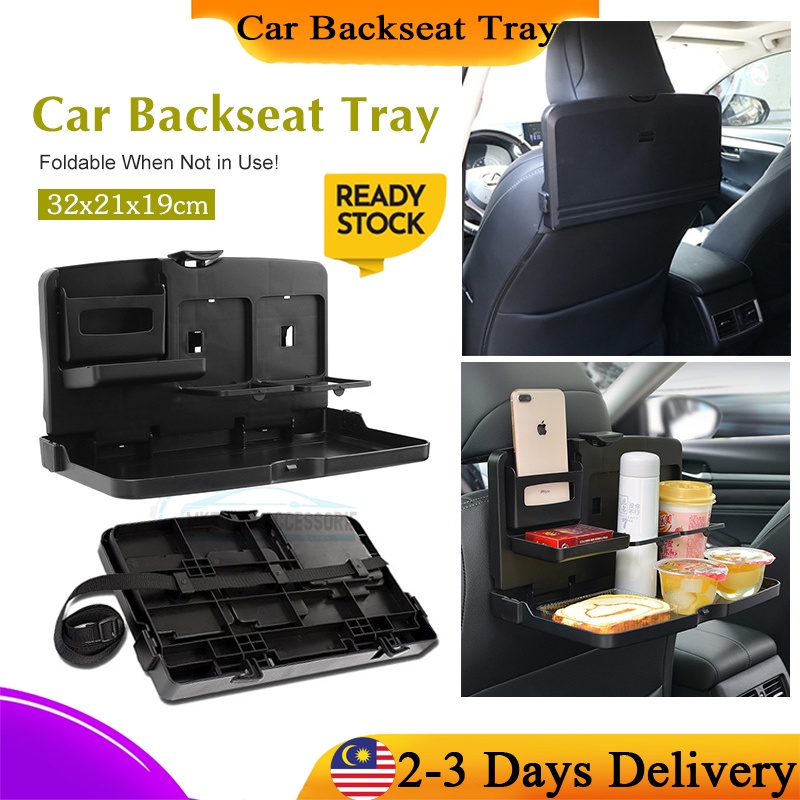 Foldable Car Food Tray Car Rear Seat Dining Table with Bottle Cup