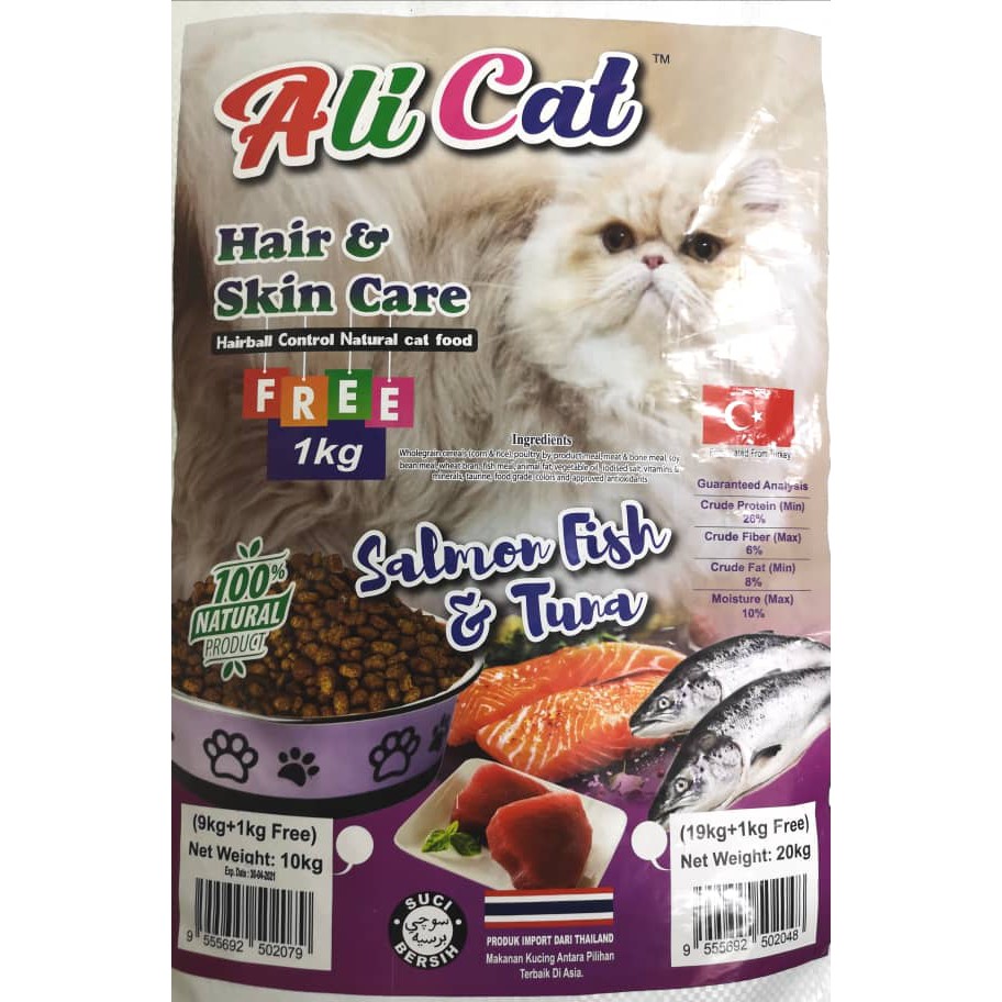 makanan kucing murah 10kg Ali cat hair & skin care cat food 10kg
