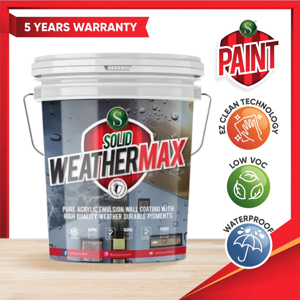 SOLID WEATHERMAX Superior Water Based Acrylic Emulsion Paint BRILLIANT