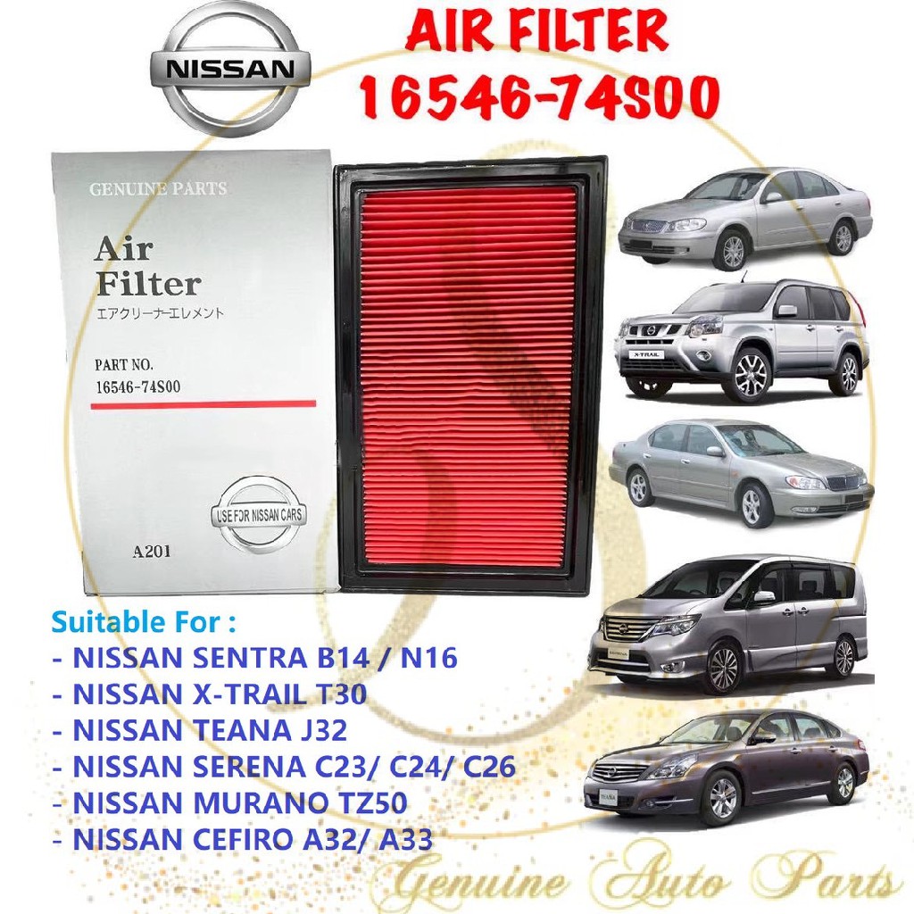 (100% ORIGINAL) NISSAN Engine Air Filter Sentra X-Trail Cefiro Serena
