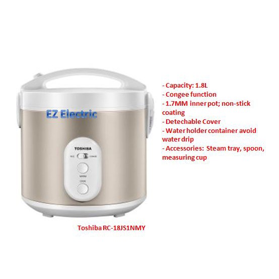 Toshiba RC18JS1NMY Jar Rice Cooker 1.8L with Congee Function Shopee