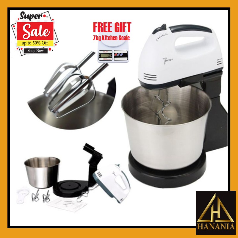 MESIN PENGADUN PEMUTAR ADUNAN KEK COOKIES 7 Speed Kitchen