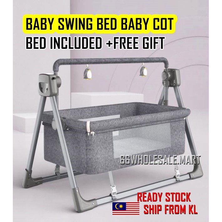 Multifunctional Electric Swing Bed Baby Cot Foldable Intelligent Cradle