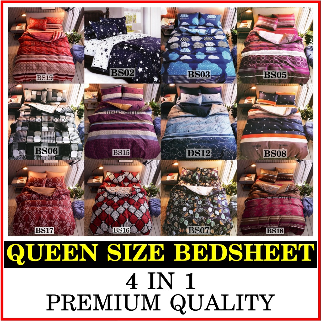 BEDSHEET QUEEN FITTED PREMIUM CLASS THREAD CADAR BERGETAH Shopee Malaysia