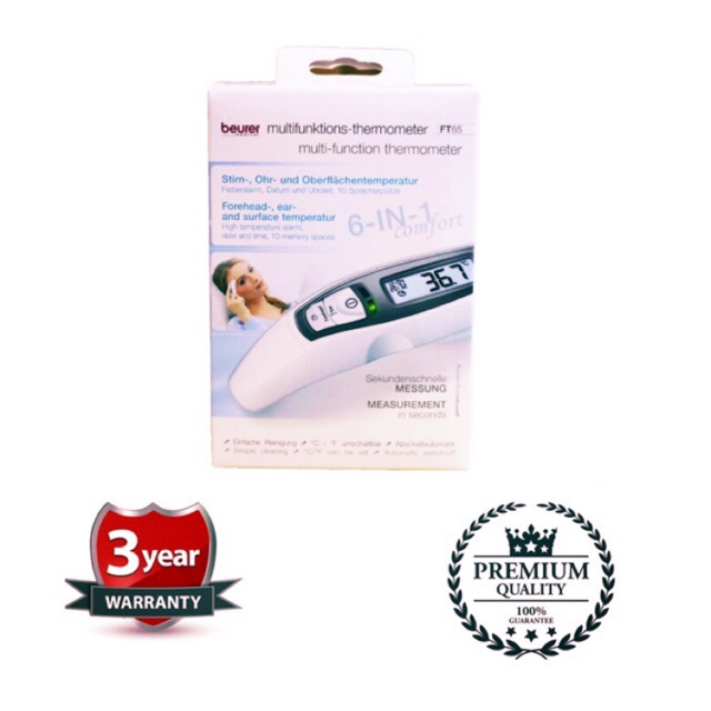 BEURER EAR & FOREHEAD MULTIPURPOSE THERMOMETER FT65 [ 3 YEARS WARRANTY