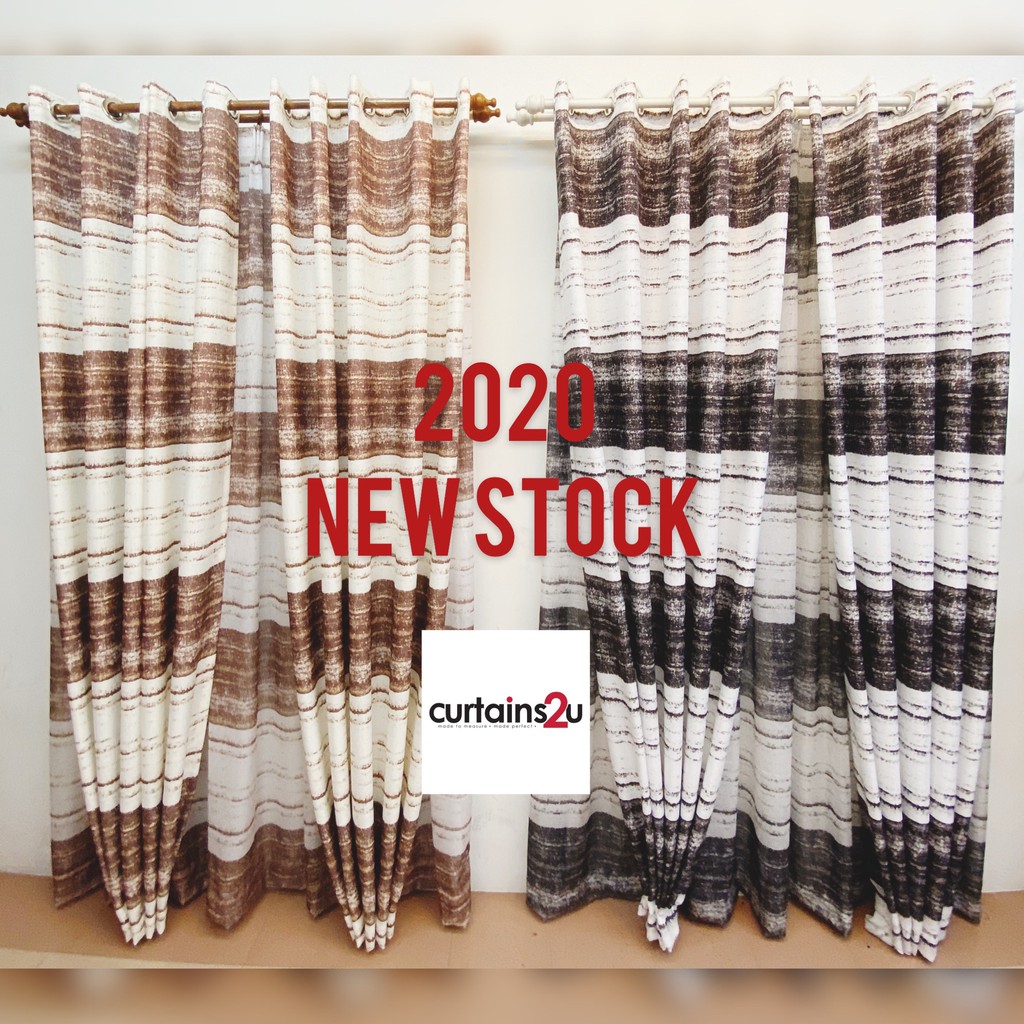 Swedish style White based abstract printed curtains for Window