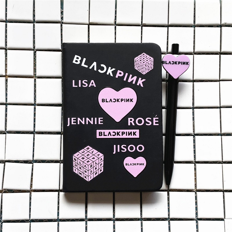 BLACKPINK PU Portable Mini Note Book BLACKPINK Pen Fan