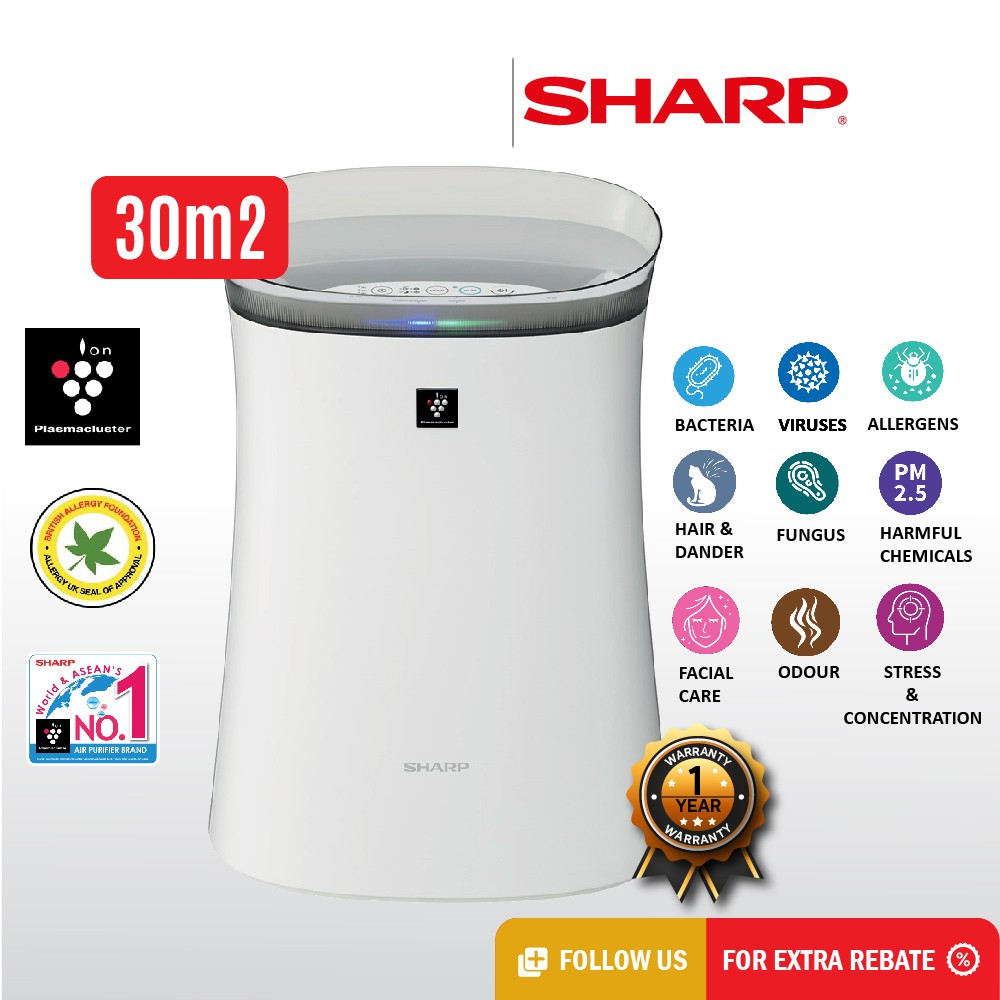 Sharp Japan 30m² Plasmacluster Air Purifier FPF40LW Shopee Malaysia