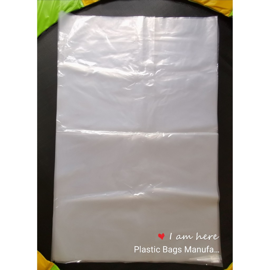 Borong 1kg large PE Semi Transparent Clear Plastic Bags heavy duty