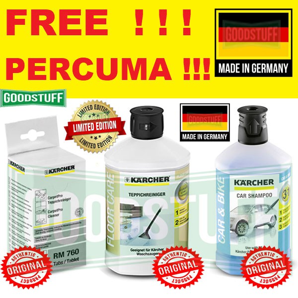 ORIGINAL KARCHER DETERGENT SHAMPOO 3 IN 1 CARPET PRO CLEANER TABLET RM760 RM519 WATER JET WATER