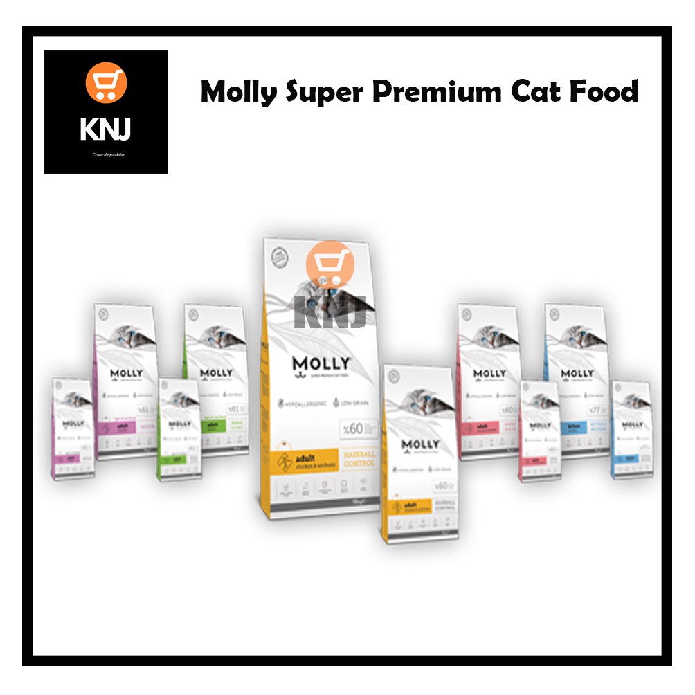 15kg (100Ori Pack) MOLLY Super Premium Cat Food Low Grain